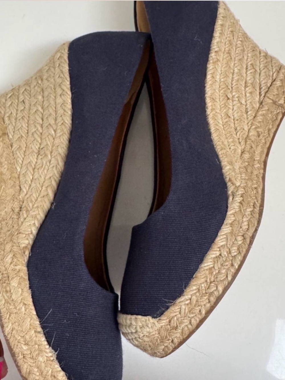 J. Crew Navy Espadrille Wedges